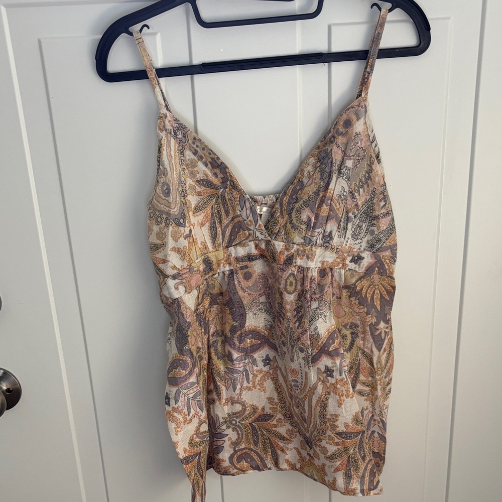 Charlotte Russe Paisley Print Spaghetti Strap Top